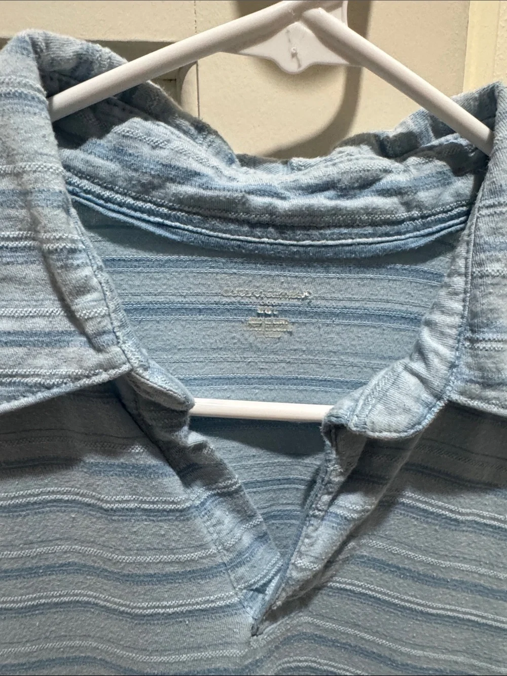 Banana Republic Pale Blue Striped Polo